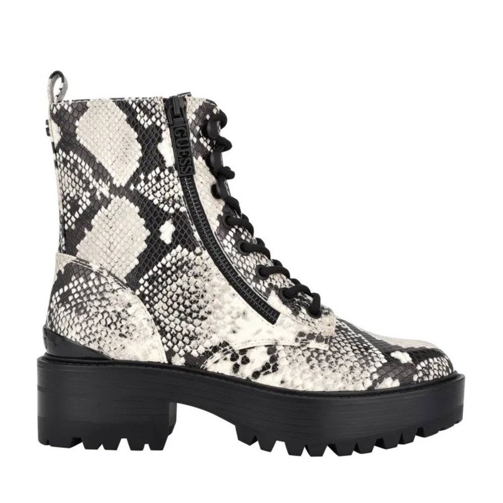 FEARNE SNAKEPRINT COMBAT BOOTS